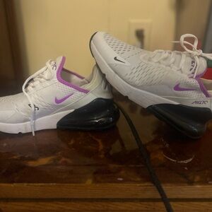 Nike Women's White and Purple Air Max 270 Shoes